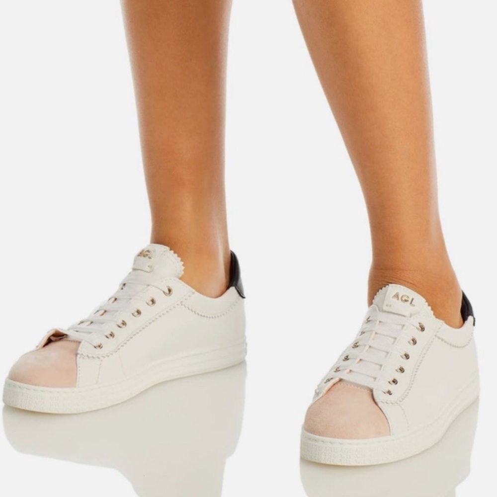 AGL Sneaker Sade Size 41.5 White With Pink Black New